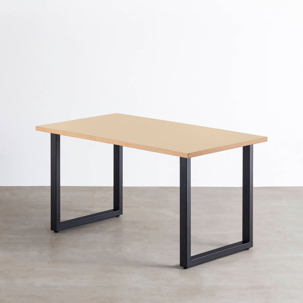 THE TABLE / リノリウム ベージュ・グレー系 × Black Steel