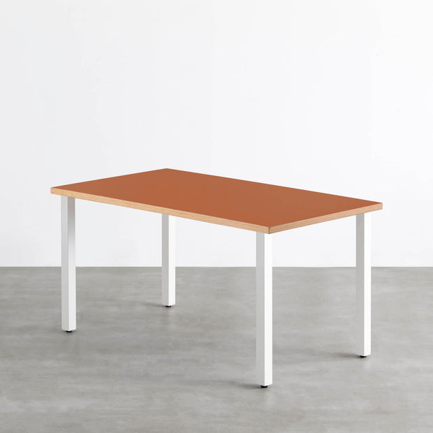 THE TABLE / リノリウム レッド・オレンジ系 × White Steel