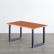 THE TABLE / リノリウム レッド・オレンジ系 × Black Steel（クリア塗装）