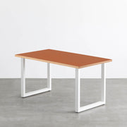 THE TABLE / リノリウム レッド・オレンジ系 × White Steel
