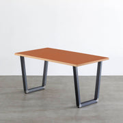 THE TABLE / リノリウム レッド・オレンジ系 × Black Steel（クリア塗装）
