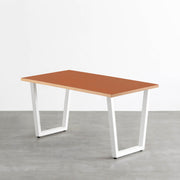 THE TABLE / リノリウム レッド・オレンジ系 × White Steel