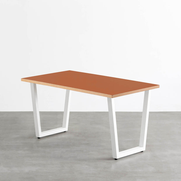 THE TABLE / リノリウム レッド・オレンジ系 × White Steel