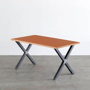 THE TABLE / リノリウム レッド・オレンジ系 × Black Steel（クリア塗装）