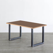 THE TABLE / リノリウム ブラック・ブラウン系 × Black Steel（クリア塗装）
