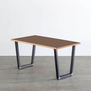 THE TABLE / リノリウム ブラック・ブラウン系 × Black Steel（クリア塗装）