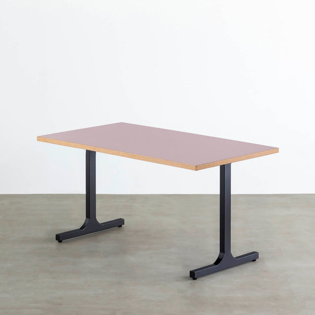 THE TABLE / リノリウム レッド・オレンジ系 × Black Steel