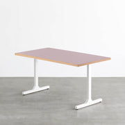 THE TABLE / リノリウム レッド・オレンジ系 × White Steel