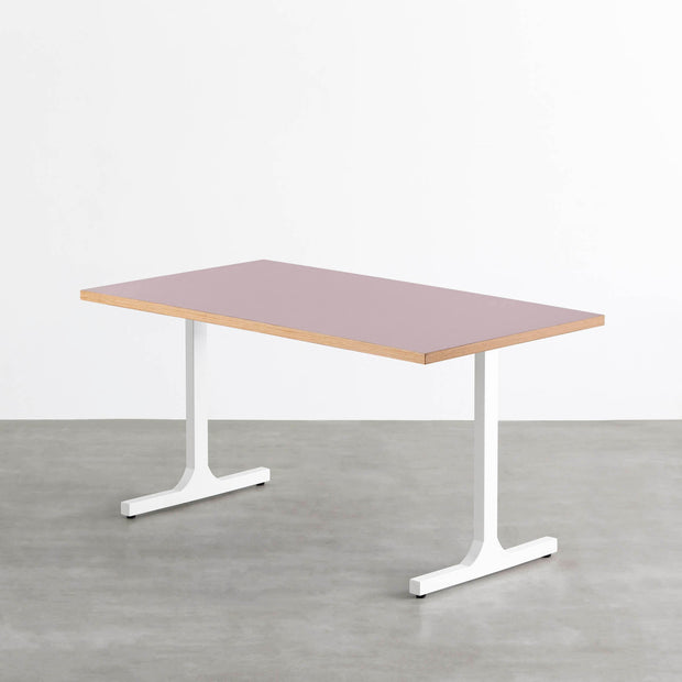 THE TABLE / リノリウム レッド・オレンジ系 × White Steel