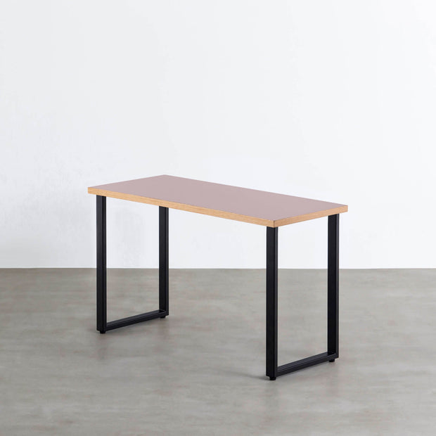 THE TABLE / リノリウム レッド・オレンジ系 × Black Steel