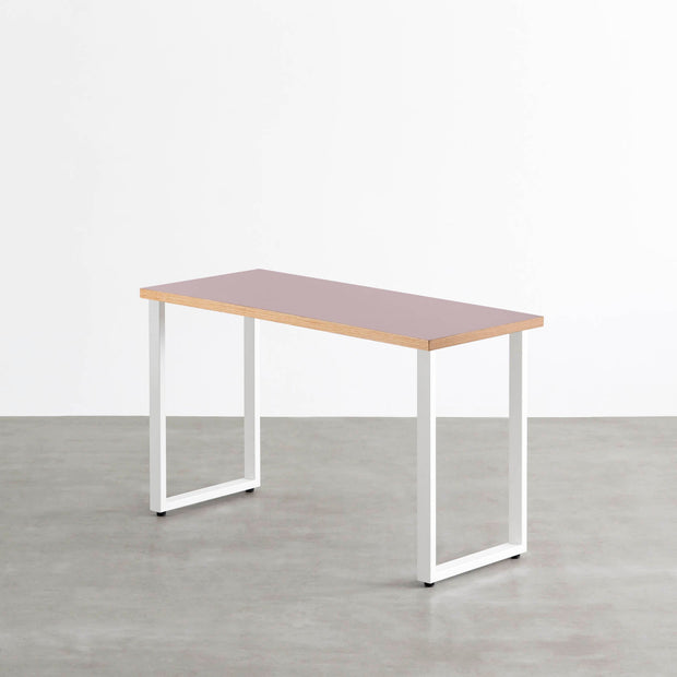 THE TABLE / リノリウム レッド・オレンジ系 × White Steel