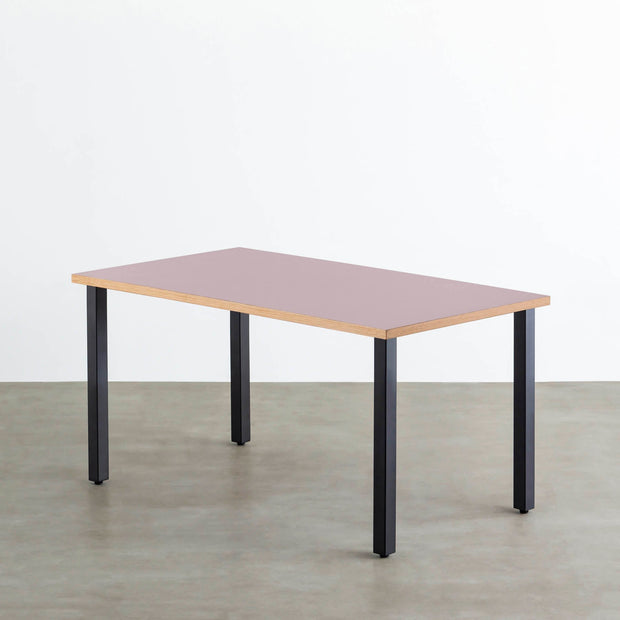 THE TABLE / リノリウム レッド・オレンジ系 × Black Steel
