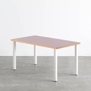THE TABLE / リノリウム レッド・オレンジ系 × White Steel