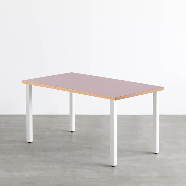 THE TABLE / リノリウム レッド・オレンジ系 × White Steel