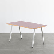 THE TABLE / リノリウム レッド・オレンジ系 × White Steel