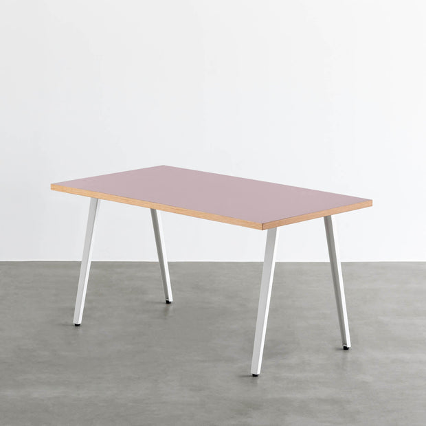 THE TABLE / リノリウム レッド・オレンジ系 × White Steel