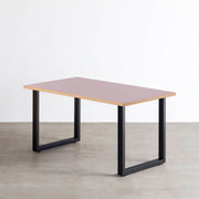 THE TABLE / リノリウム レッド・オレンジ系 × Black Steel