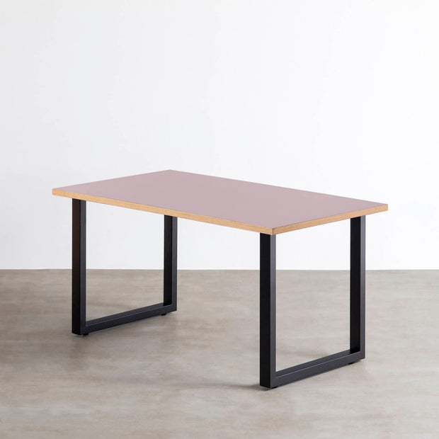 THE TABLE / リノリウム レッド・オレンジ系 × Black Steel