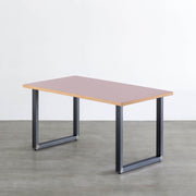 THE TABLE / リノリウム レッド・オレンジ系 × Black Steel（クリア塗装）