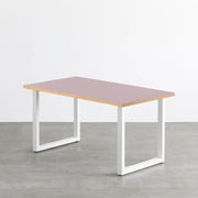 THE TABLE / リノリウム レッド・オレンジ系 × White Steel
