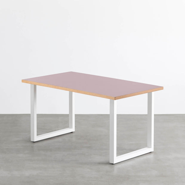 THE TABLE / リノリウム レッド・オレンジ系 × White Steel