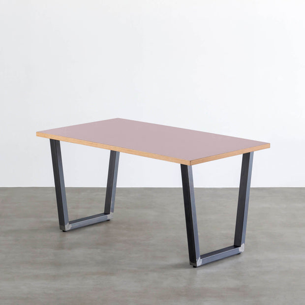 THE TABLE / リノリウム レッド・オレンジ系 × Black Steel（クリア塗装）