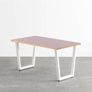 THE TABLE / リノリウム レッド・オレンジ系 × White Steel