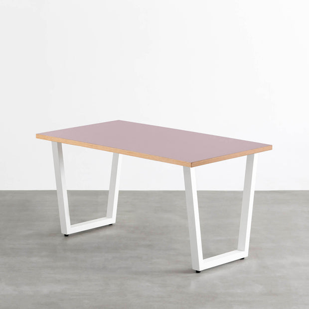 THE TABLE / リノリウム レッド・オレンジ系 × White Steel