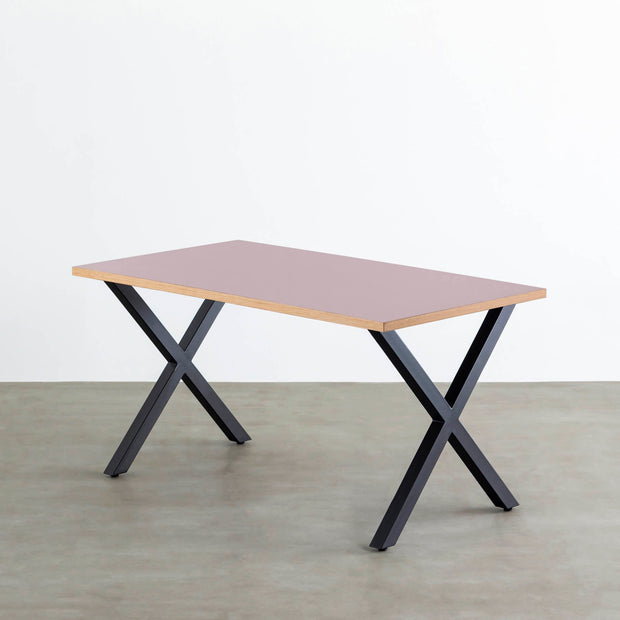 THE TABLE / リノリウム レッド・オレンジ系 × Black Steel