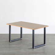 THE TABLE / リノリウム ブラック・ブラウン系 × Black Steel（クリア塗装）