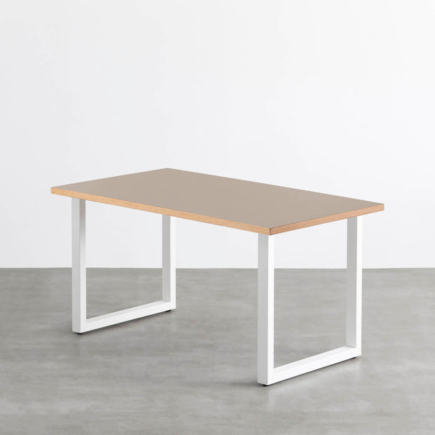 THE TABLE / リノリウム ブラック・ブラウン系 × White Steel
