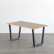 THE TABLE / リノリウム ブラック・ブラウン系 × Black Steel（クリア塗装）