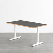THE TABLE / リノリウム ブラック・ブラウン系 × White Steel