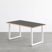 THE TABLE / リノリウム ブラック・ブラウン系 × White Steel