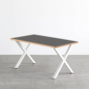 THE TABLE / リノリウム ブラック・ブラウン系 × White Steel