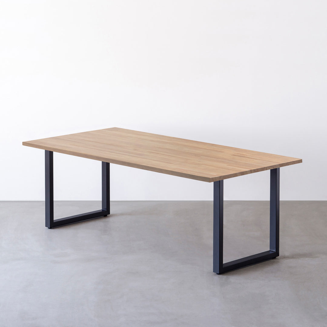 THE TABLE / ラバーウッド アッシュグレー × Black Steel × W181