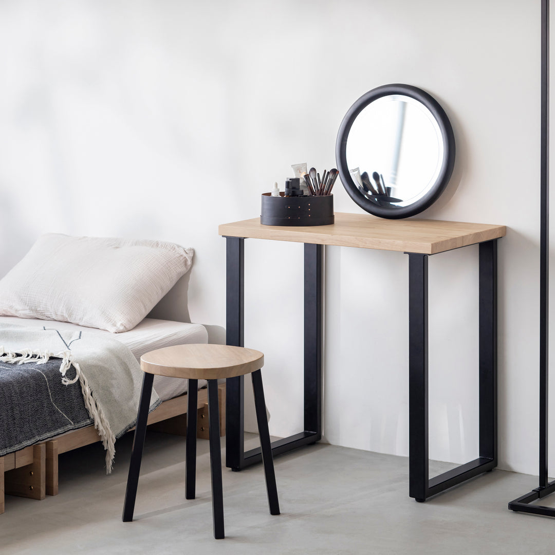 THE TABLE / コンパクトデスク ラバーウッド アッシュグレー × Black