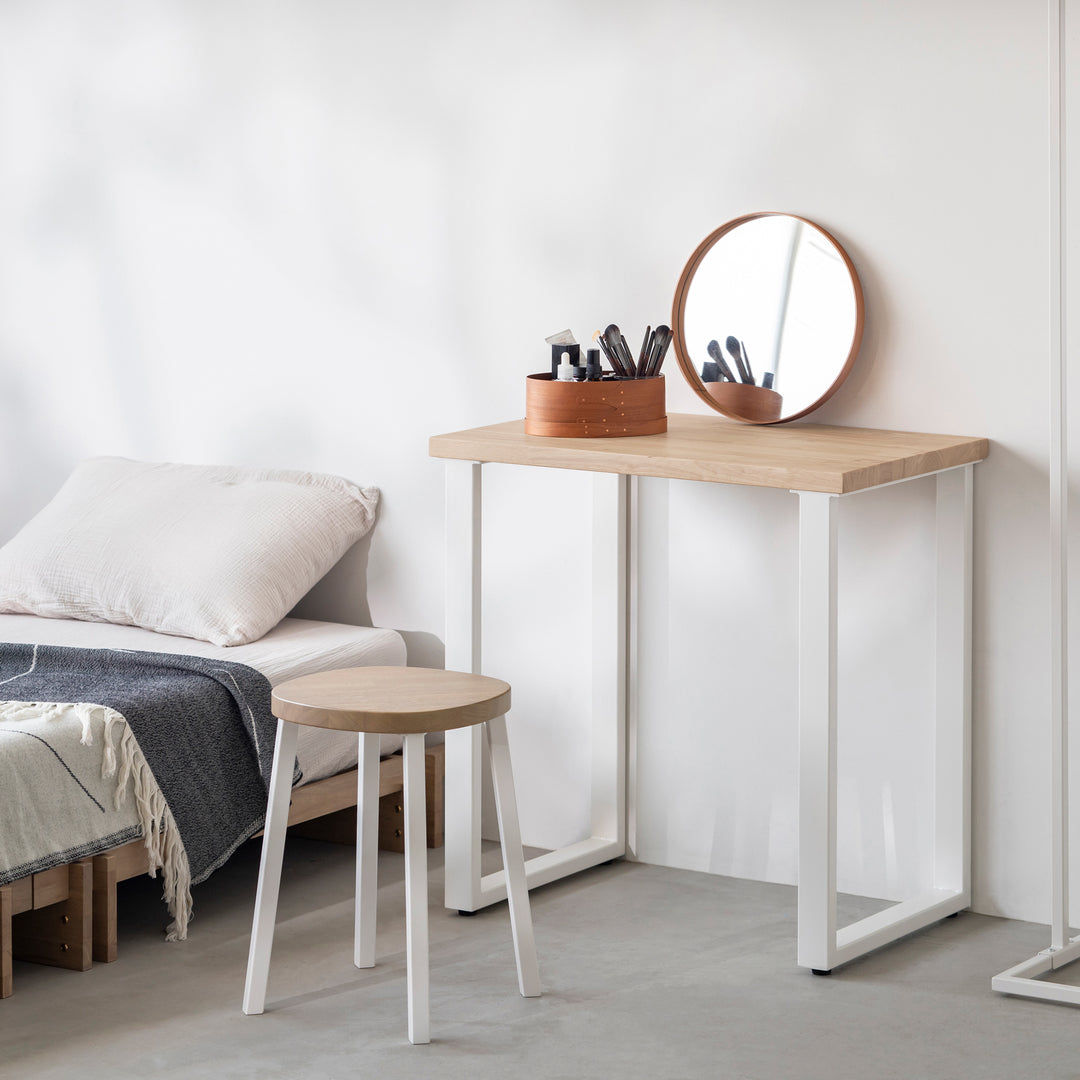 THE TABLE / コンパクトデスク ラバーウッド アッシュグレー × White