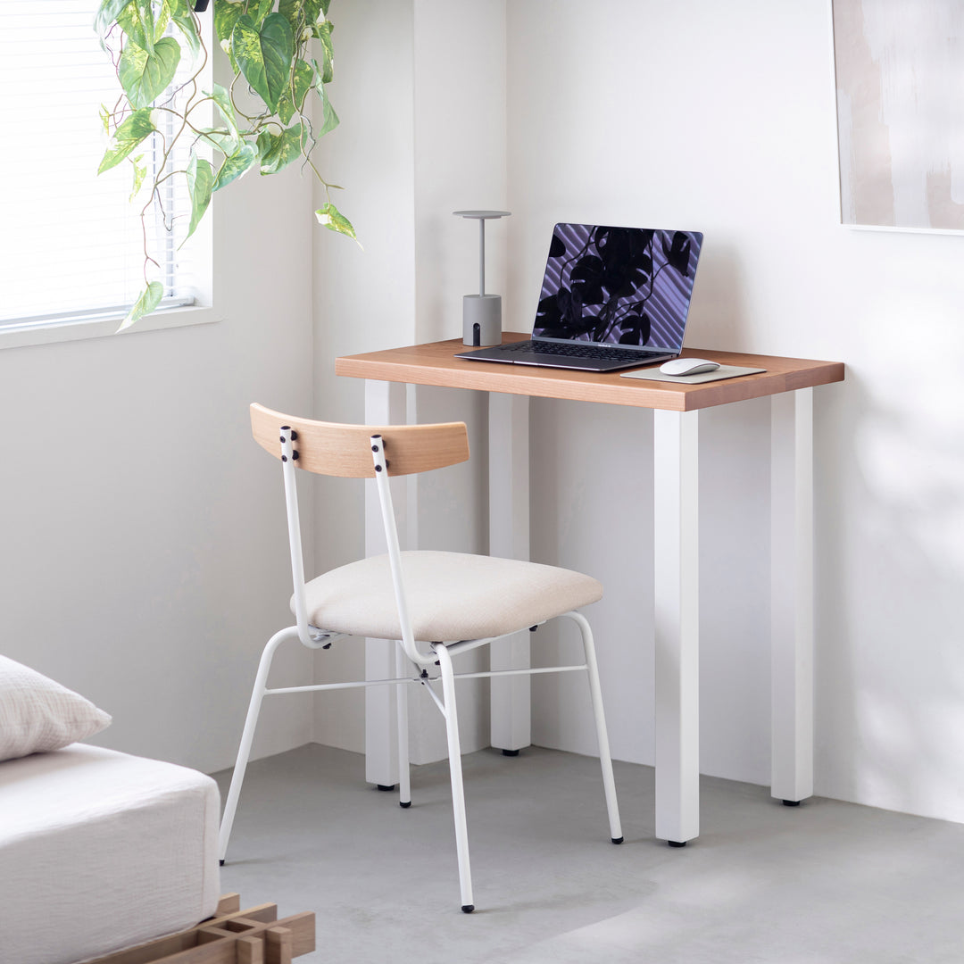 THE TABLE / コンパクトデスク 無垢 ブラックチェリー × White Steel