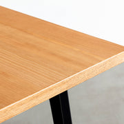 かなでもののブラックチェリー突板天板とブラックのスリムライン鉄脚を組み合わせたテーブル（天板）