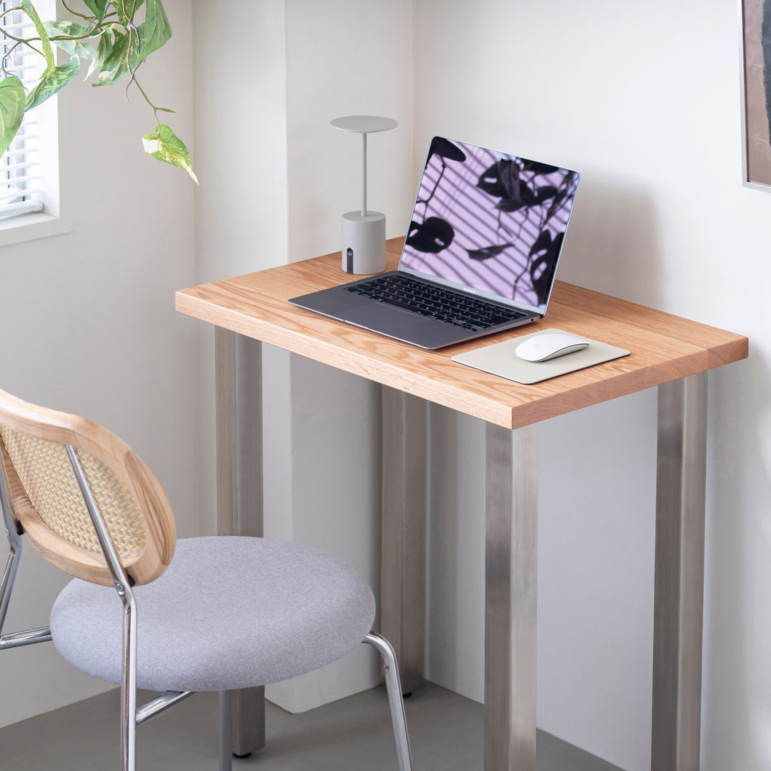 THE TABLE / コンパクトデスク 無垢 レッドオーク × Stainless
