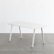 KanademonoのFENIX 天板ホワイトにマットホワイトのスリムライン脚を組み合わせた、優れた性能と美しさを併せもつ新しいテーブル