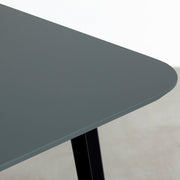 かなでもののナノテクノロジー素材を使用したFENIXオリーブ天板にブラックのスリムライン鉄脚を合わせたテーブル（天板）