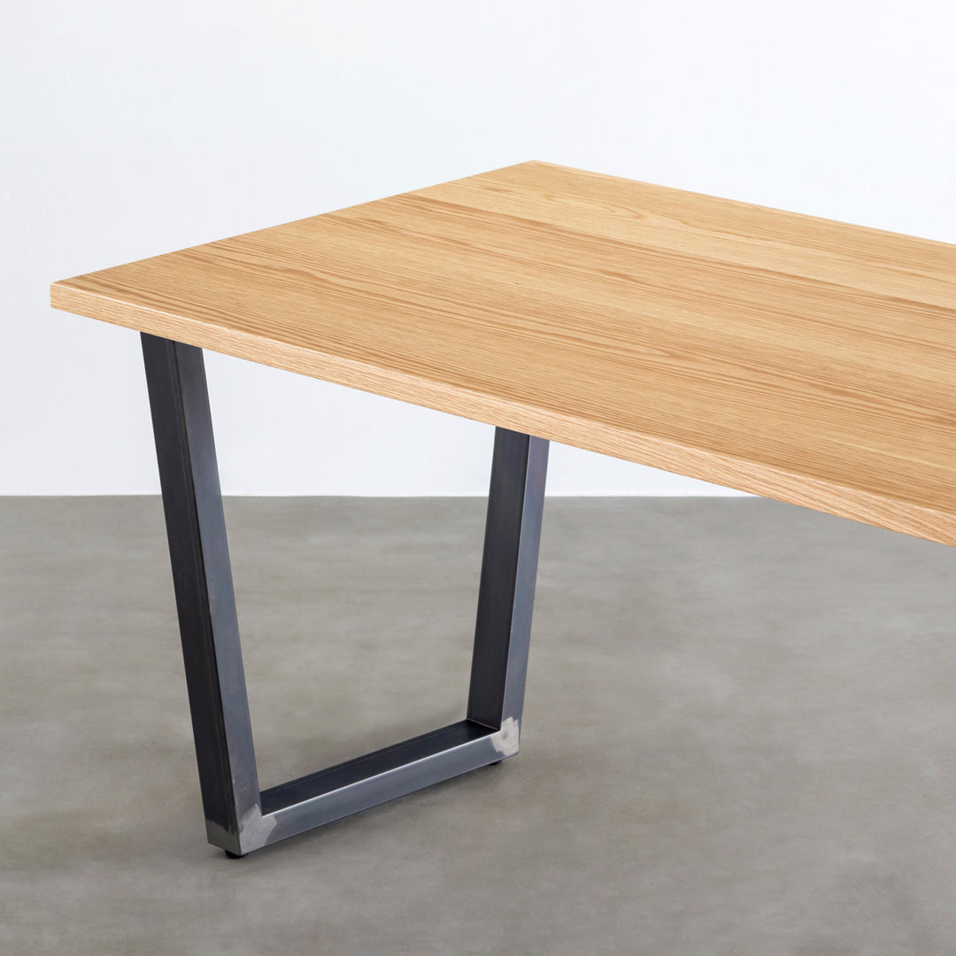 t*u様 四脚テーブル(天板の THE TABLE / ホワイトオーク × Black Steel（クリア塗装） – KANADEMONO