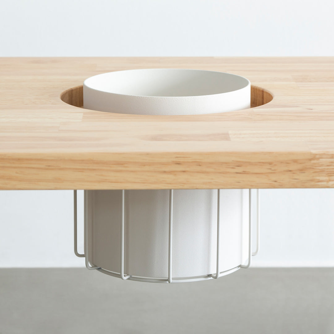 THE CAFE TABLE / ラバーウッド White Steel トライアングル Straight