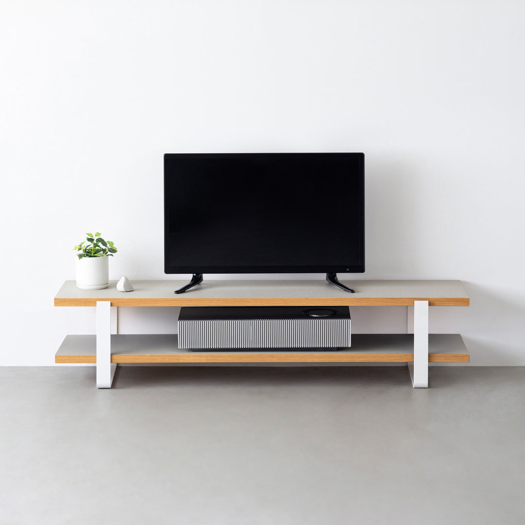 KANADEMONO テレビ台 ローテーブル リノリウム THE TV BOARD / LOW TABLE リノリウム 全32色 × White Steel – KANADEMONO