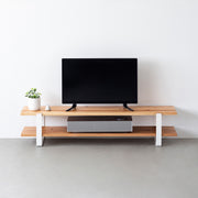 THE TV BOARD / LOW TABLE　無垢 杉 × White Steel
