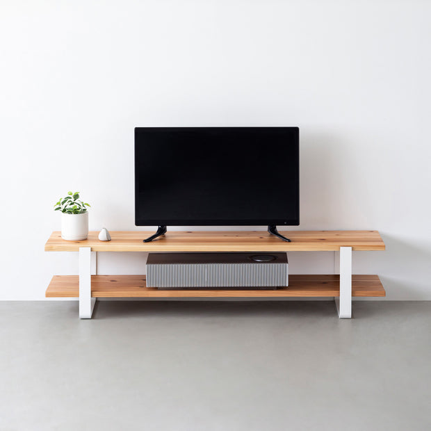 THE TV BOARD / LOW TABLE 無垢 杉 × White Steel – KANADEMONO