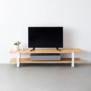 THE TV BOARD / LOW TABLE　ラバーウッド ナチュラル × White Steel