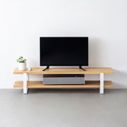 THE TV BOARD / LOW TABLE　無垢 ホワイトアッシュ × White Steel